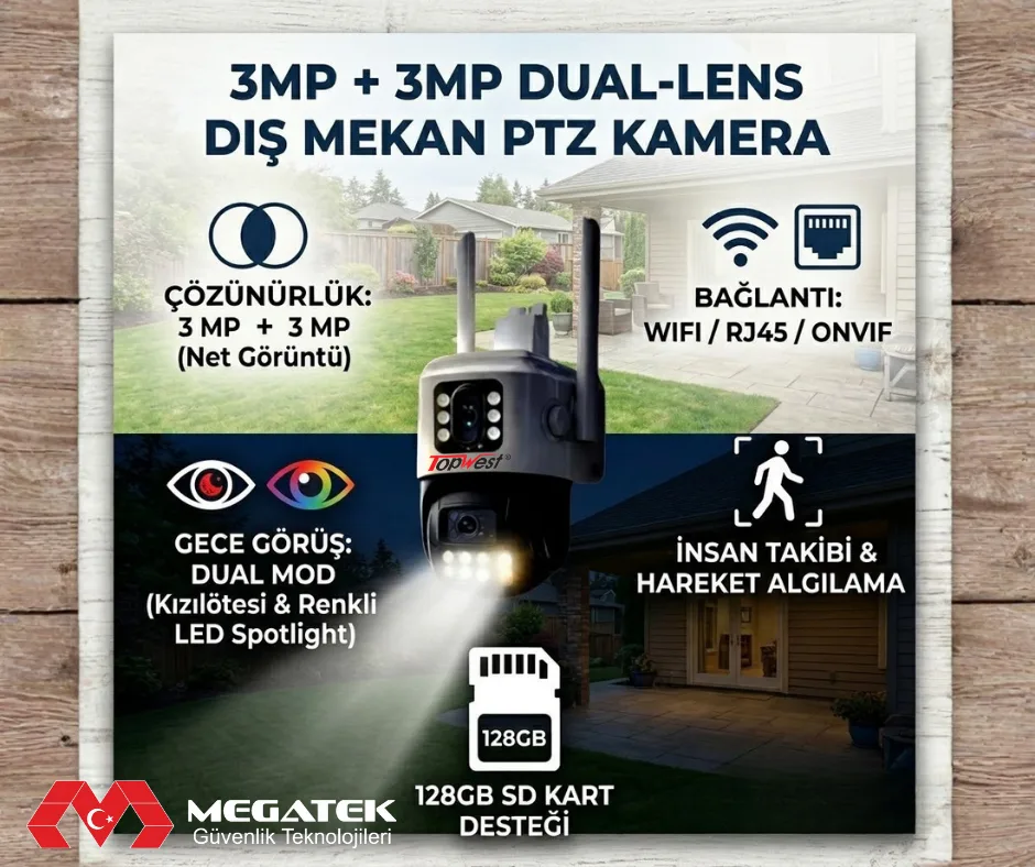 TW-1023-B 2 Lensli PTZ Kamera